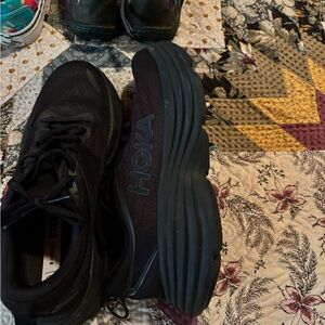 Hoka Black and Dark Teal Athletic Shoes